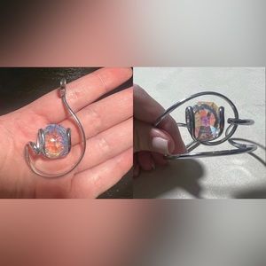 Swarovski hand made sterling silver bracelet & pendant aurora borealis